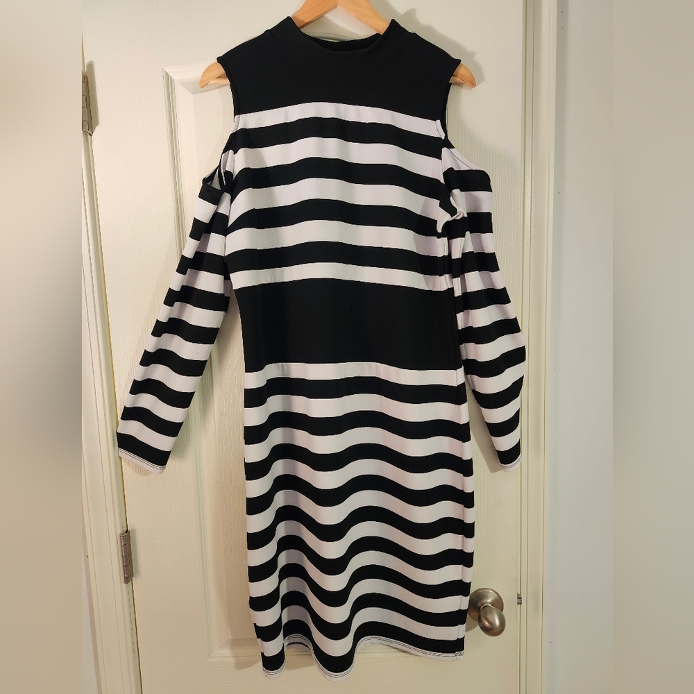 Black and White Striped Dress